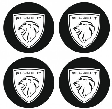 4 Autocolantes Para Centros de Jantes para Peugeot