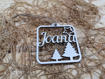 Artigo decorativo de Natal com nome - MDF
