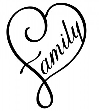 Autocolante - Coração Family