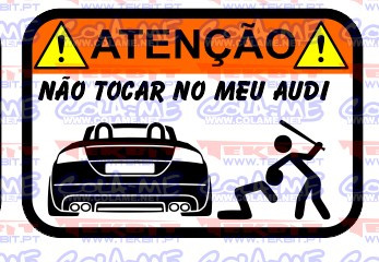 Autocolante Impresso - Não tocar no meu Audi TT Cabrio