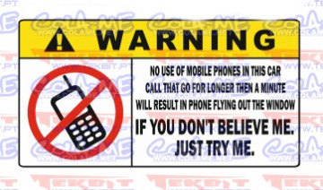 Autocolante Impresso - Warning telefone