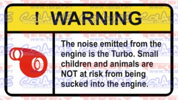 Autocolante Impresso - Warning - Turbo