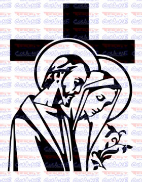 Autocolante - Jesus Cristo e Nossa Senhora de Fatima