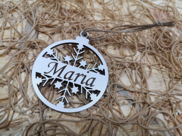 "Bola" de Natal com nome - MDF