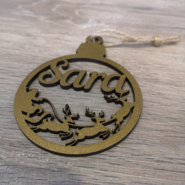 "Bola" para árvore de Natal com nome - MDF