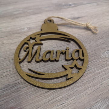 "Bola" para árvore de Natal com nome - MDF