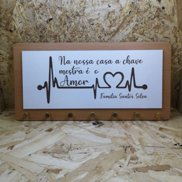 Chaveiro em MDF - Casa com nome / frase