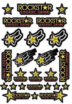 Folha / Pack de Autocolantes - FOX Rockstar