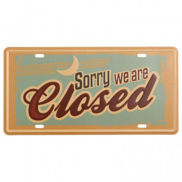 Matrícula decorativa - Sorry we are Closed