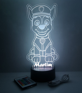 Moldura / Candeeiro com luz de presença - Chase - Com nome