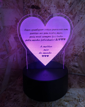 Moldura / Candeeiro com luz de presença - Mãe