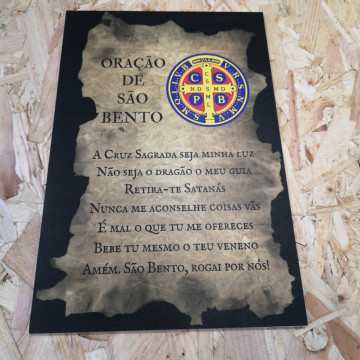 Placa Decorativa em PVC - Oração De São Bento