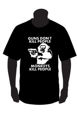 T-shirt para Guns dont kill peopple monkey kill people 2