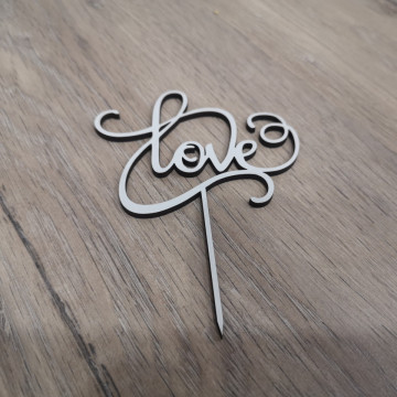 Topo de Bolo em MDF - Love