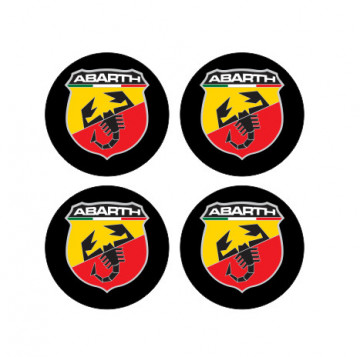 4 Autocolantes Para Centros de Jantes com Abarth