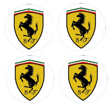 4 Autocolantes Para Centros de Jantes com Ferrari