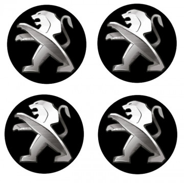 4 Autocolantes Para Centros de Jantes com Peugeot