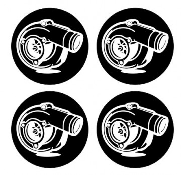 4 Autocolantes Para Centros de Jantes com Turbo