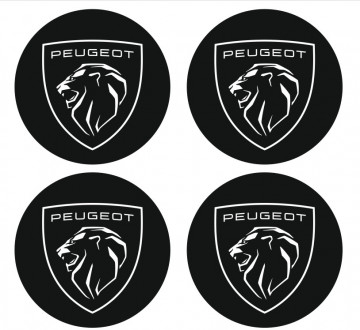 4 Autocolantes Para Centros de Jantes para Peugeot