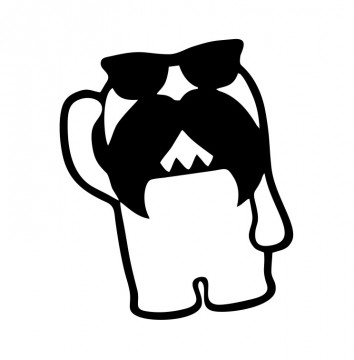 Autocolante com Domo Mustache