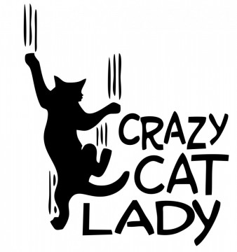 Autocolante - crazy cat lady