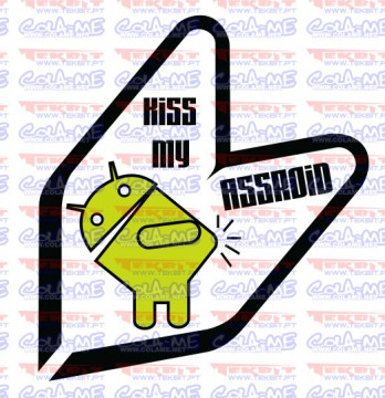 Autocolante Impresso - Kiss my assdroid