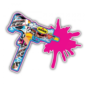 Autocolante Impresso - Machine Gun Bomb Sticker