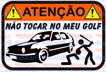 Autocolante Impresso - Não tocar no meu Golf II