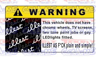 Autocolante Impresso - Warning illest
