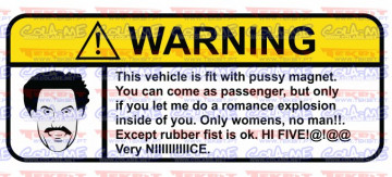 Autocolante Impresso - Warning - Pussy magnet