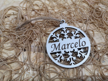 "Bola" de Natal com nome - MDF