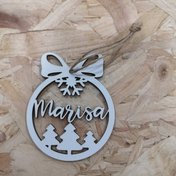 "Bola" para árvore de Natal com nome - MDF