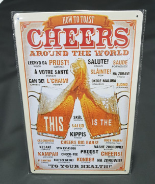 Chapa decorativa com Cheers