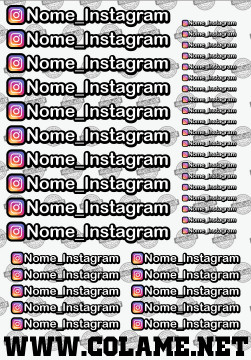Folha / Pack de Autocolantes - Instagram + Nome