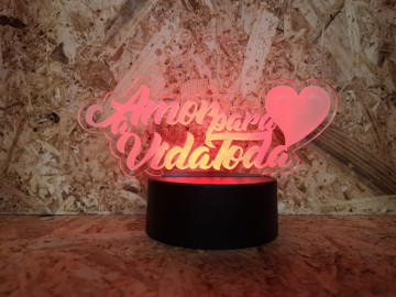Moldura / Candeeiro com luz de presença - Amor para a vida toda