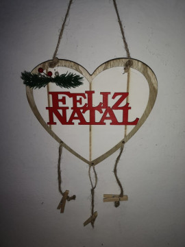 Ornamento Coração - Feliz Natal