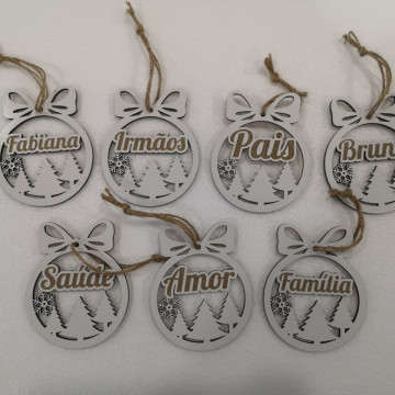Ornamento para árvore de Natal com nome