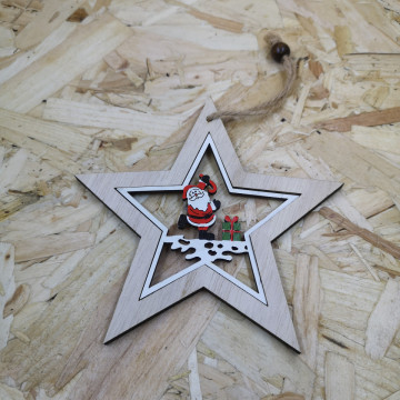 Ornamento para árvore de Natal em MDF - Estrela
