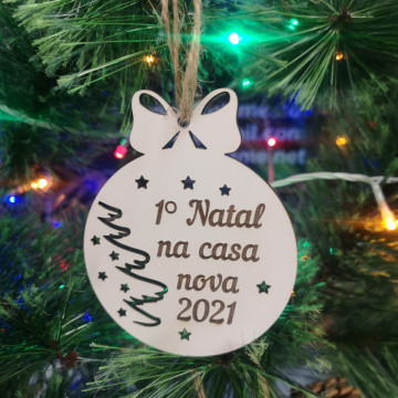 Ornamento para árvore de Natal em MDF - Frase
