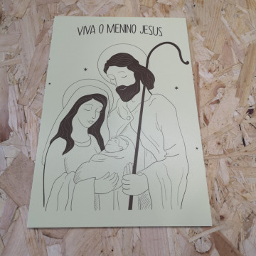 Placa Decorativa em PVC - Viva O Menino Jesus