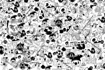 Sticker Bomb - Modelo 4 - Preto e Branco