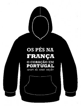 Sweatshirt com capuz - Os pés na França o coração em Portugal, amor de uma nação