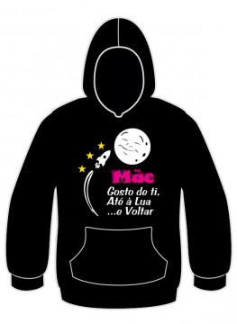 Sweatshirt com Mãe gosto de ti, Até a lua e Voltar