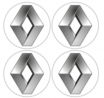 4 Autocolantes Para Centros de Jantes com Renault