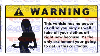 Autocolante Impresso - Warning Girl