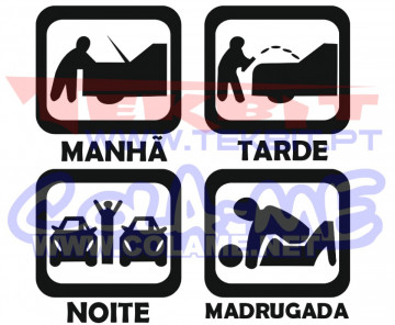 Autocolante - Manhã Tarde Noite Madrugada 2