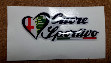 Autocolante Resinado 3D com Alfa Romeo Cuore Sportivo - 69x28mm