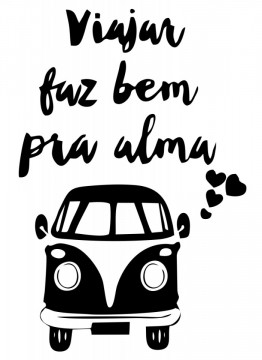 Autocolante - Viajar faz bem pra alma
