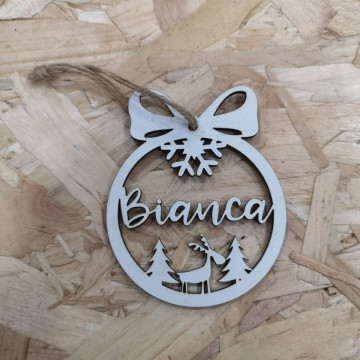 "Bola" para árvore de Natal com nome - MDF
