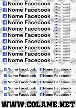 Folha / Pack de Autocolantes - Facebook + Nome